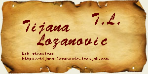 Tijana Lozanović vizit kartica
